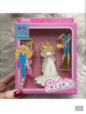 Loungefly Barbie 65th Anniversary Paper Doll Magnetic Pin Set Valentine gift 6+